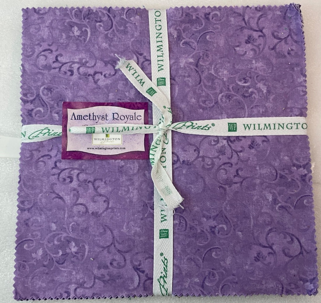 10 Karat Mini Gems - Wilmington Prints Amethyst Royale 10”x10” 24 Pc Layer Cake