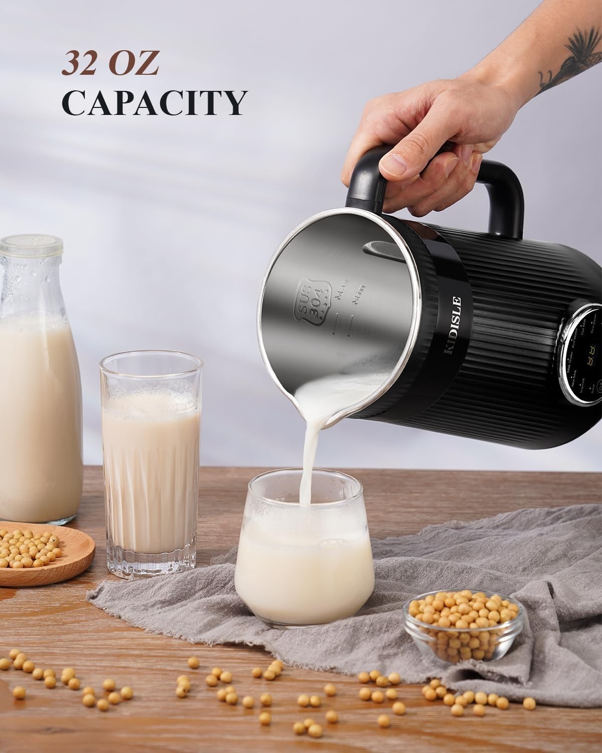 Programmable Soy Machine for Almond & Coconut Milk - Self-Cleaning & Compact