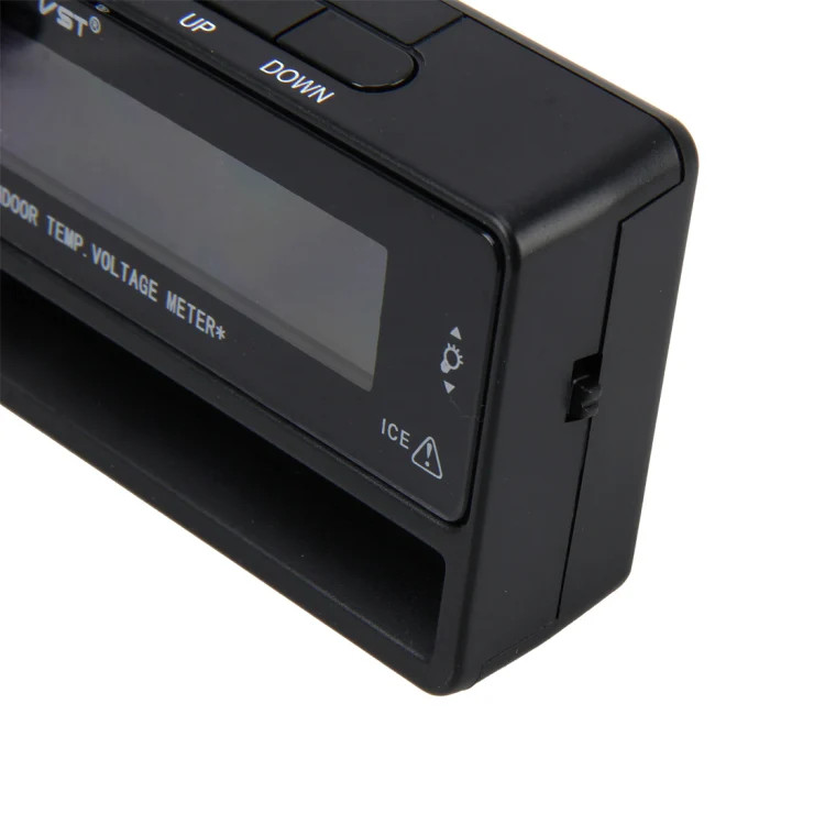 Digital Car Thermometer Voltage Meter Luminous Clock Tester Detector Multi-func