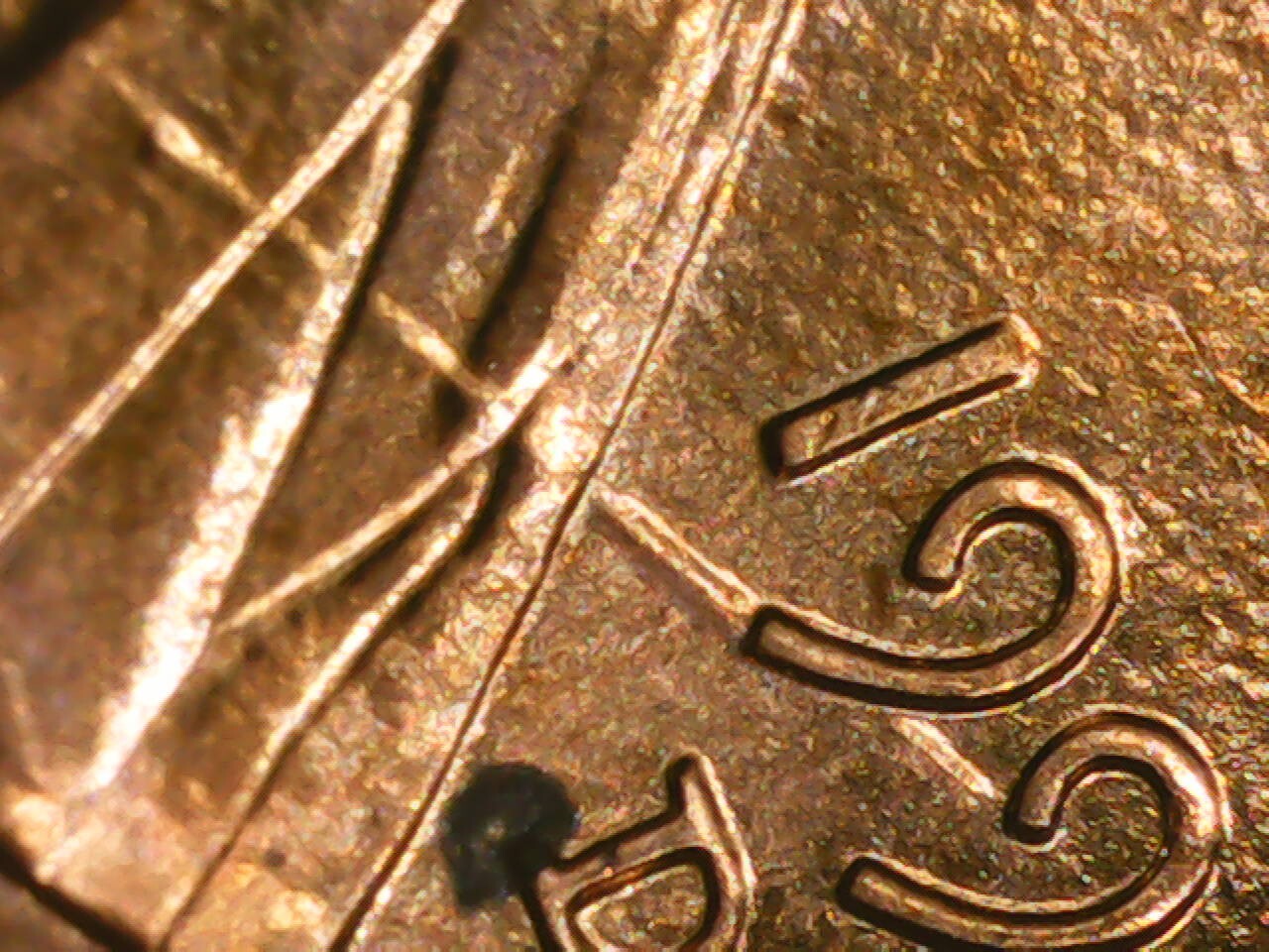 1995-D Penny Die Gouge Obverse
