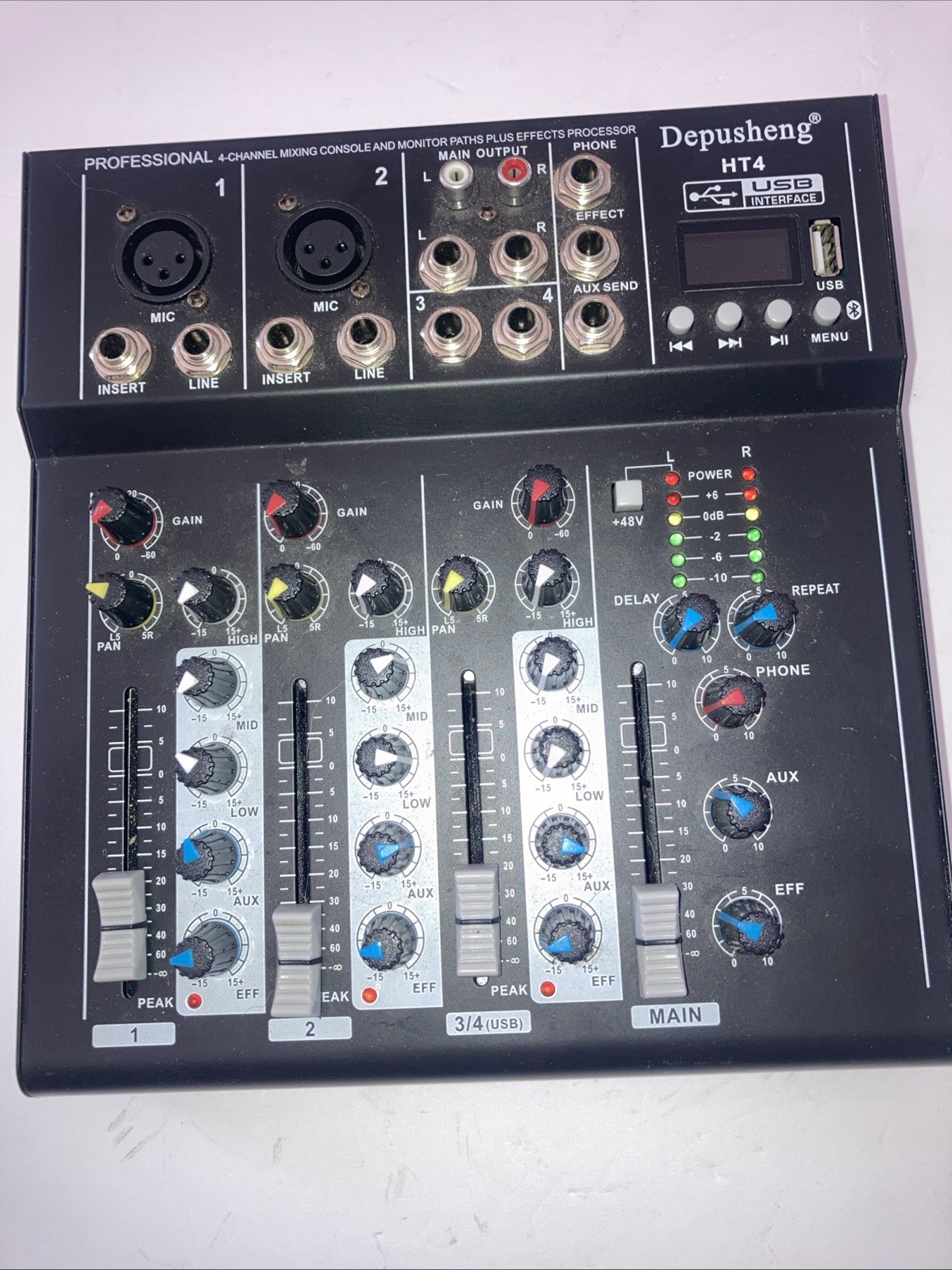 Mixer Depusheng HT4 Bluetooth Comp Professional Portable Digital DJ Console B17