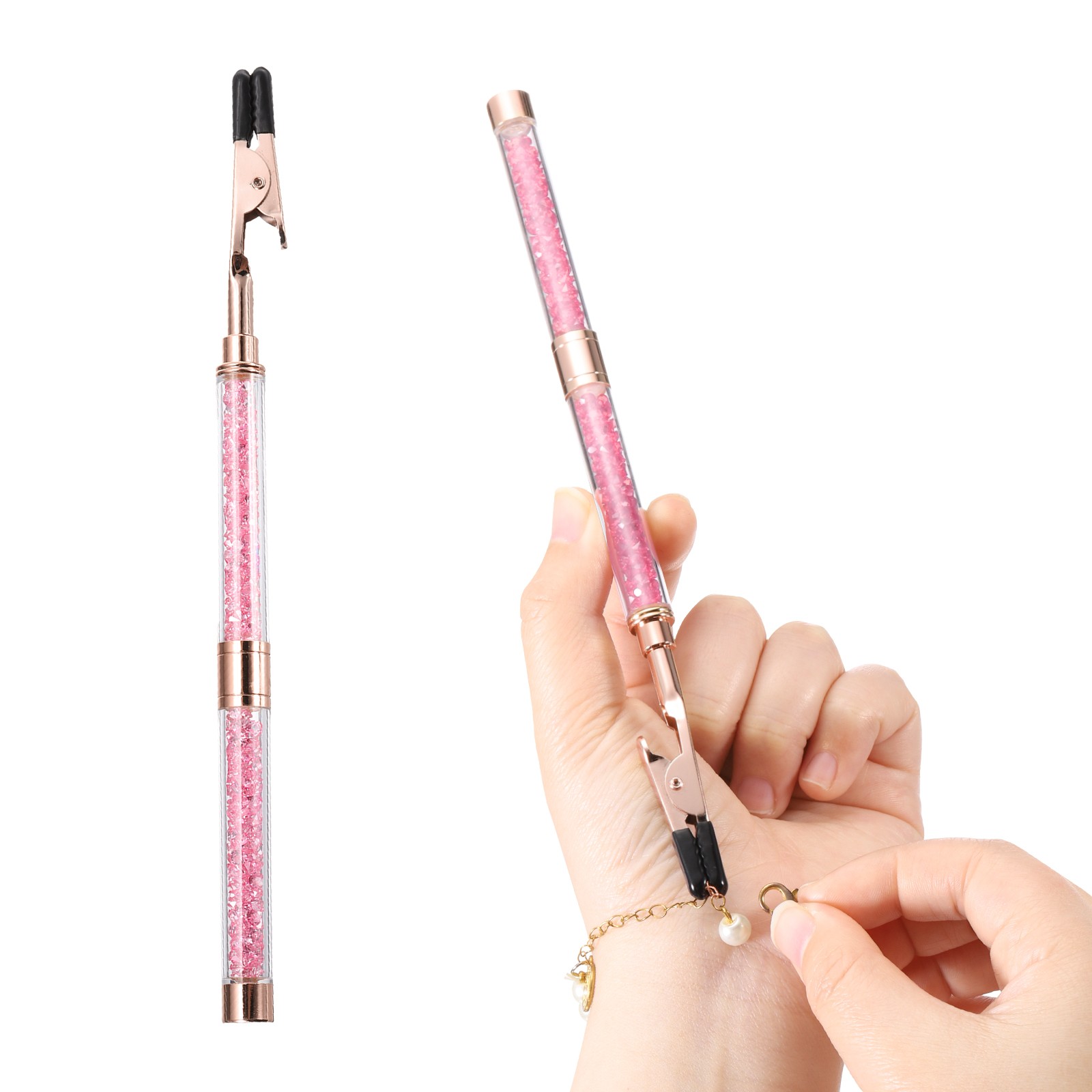 Bracelet Helper Tool to Put on Yourself Hot Pink/Rose Gold