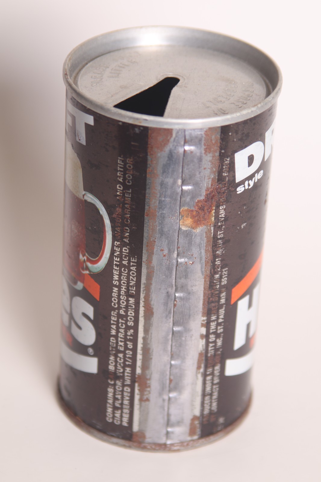 Hires Draft Root beer soda can - 12oz Pull Tab