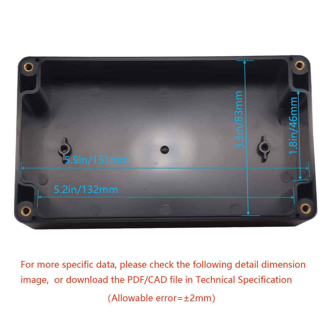 Zulkit Waterproof Plastic Project Box ABS IP65 Enclosure Black