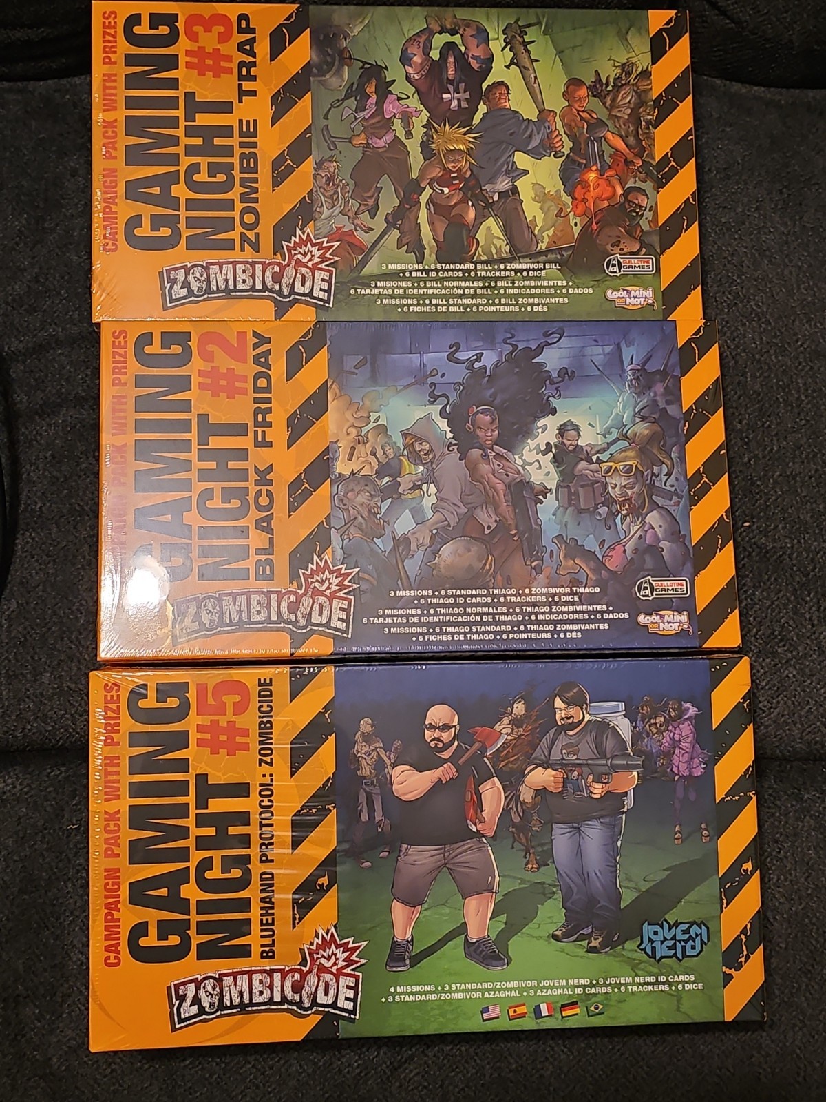 ~Zombicide Gaming Night-#2 #3 #5 - CMON 3 Sets Of Rarepromo Zombie Dice New Lot