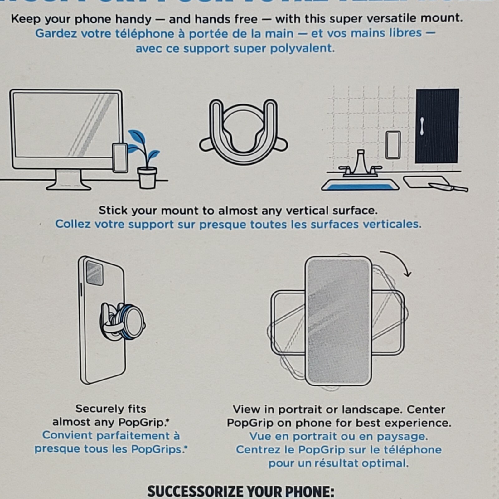 PopSockets Popmount 2 Multi Surface Phone Mount Clip Holder PopSockets