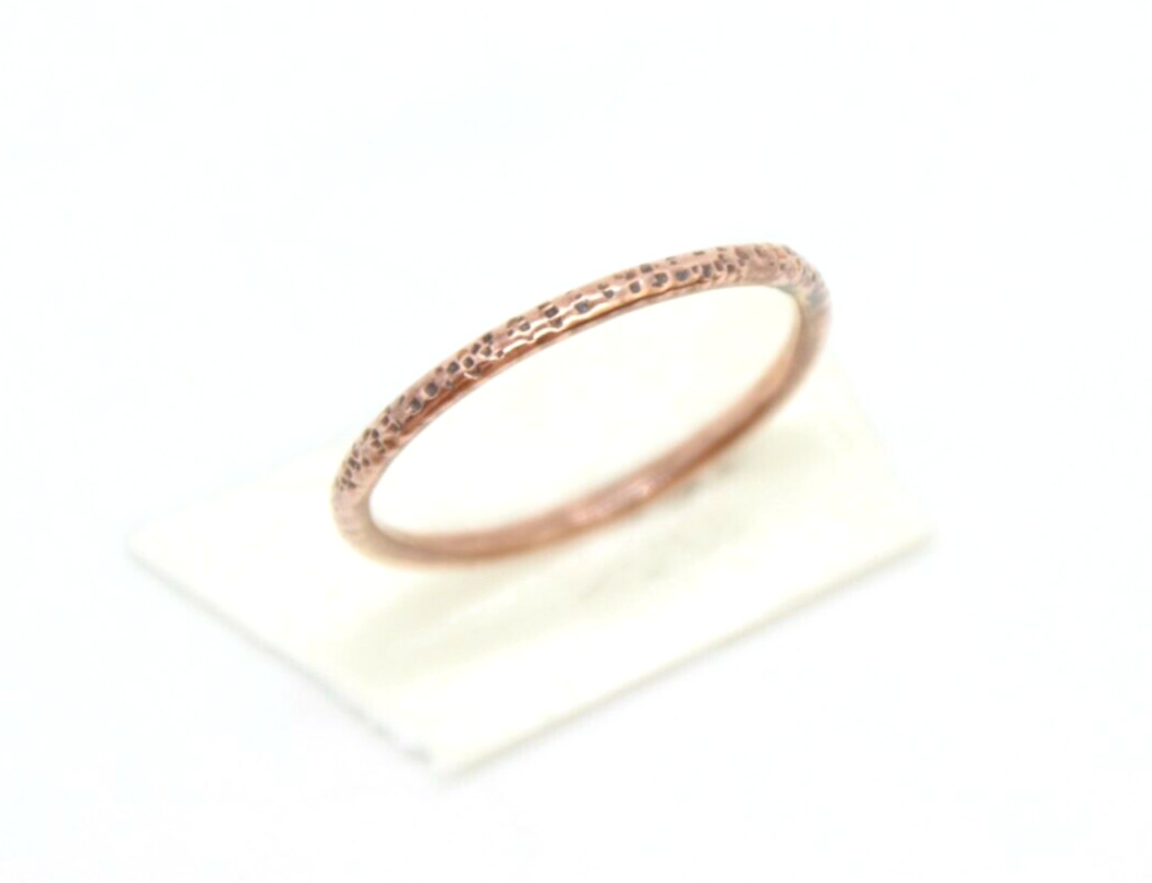 Copper Ring Stackable Hammered Rings Band Size 14 Promise Ring thin 2mm
