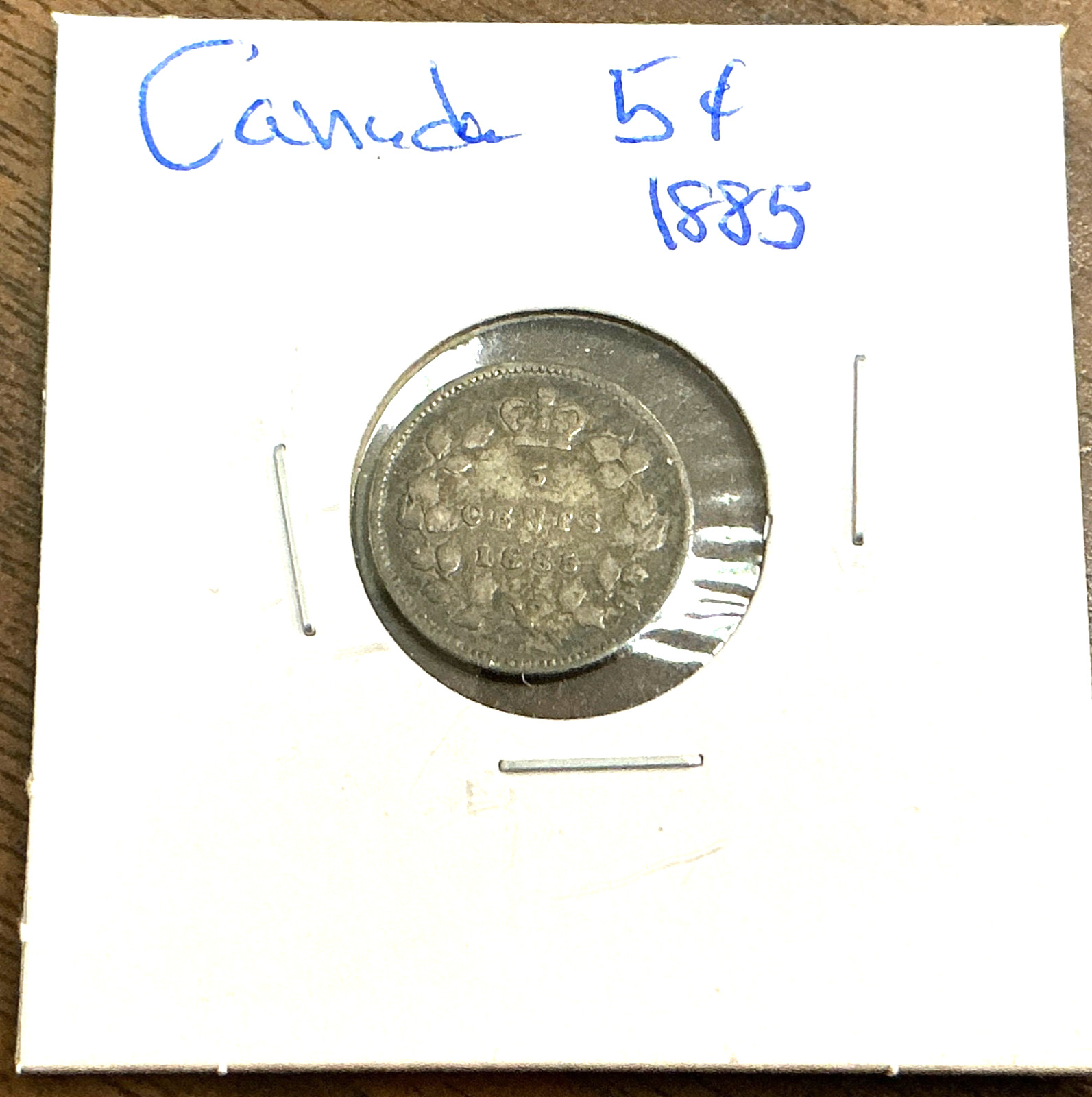 1885 Canada 5 Cent Silver, .925 Silver - VF.