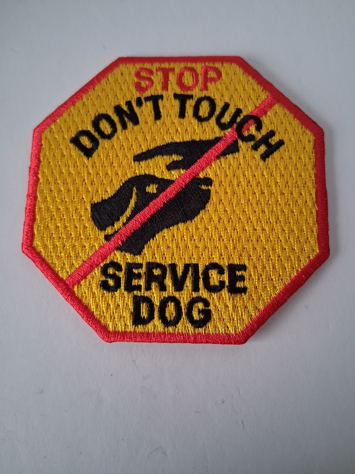 Stop Don't Touch Service Dog Patch 3"