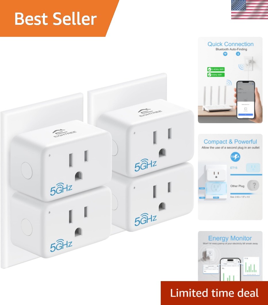 Transform Your Home - Wi-Fi Smart Plugs, Voice Control, 15A Power, 4-Pack