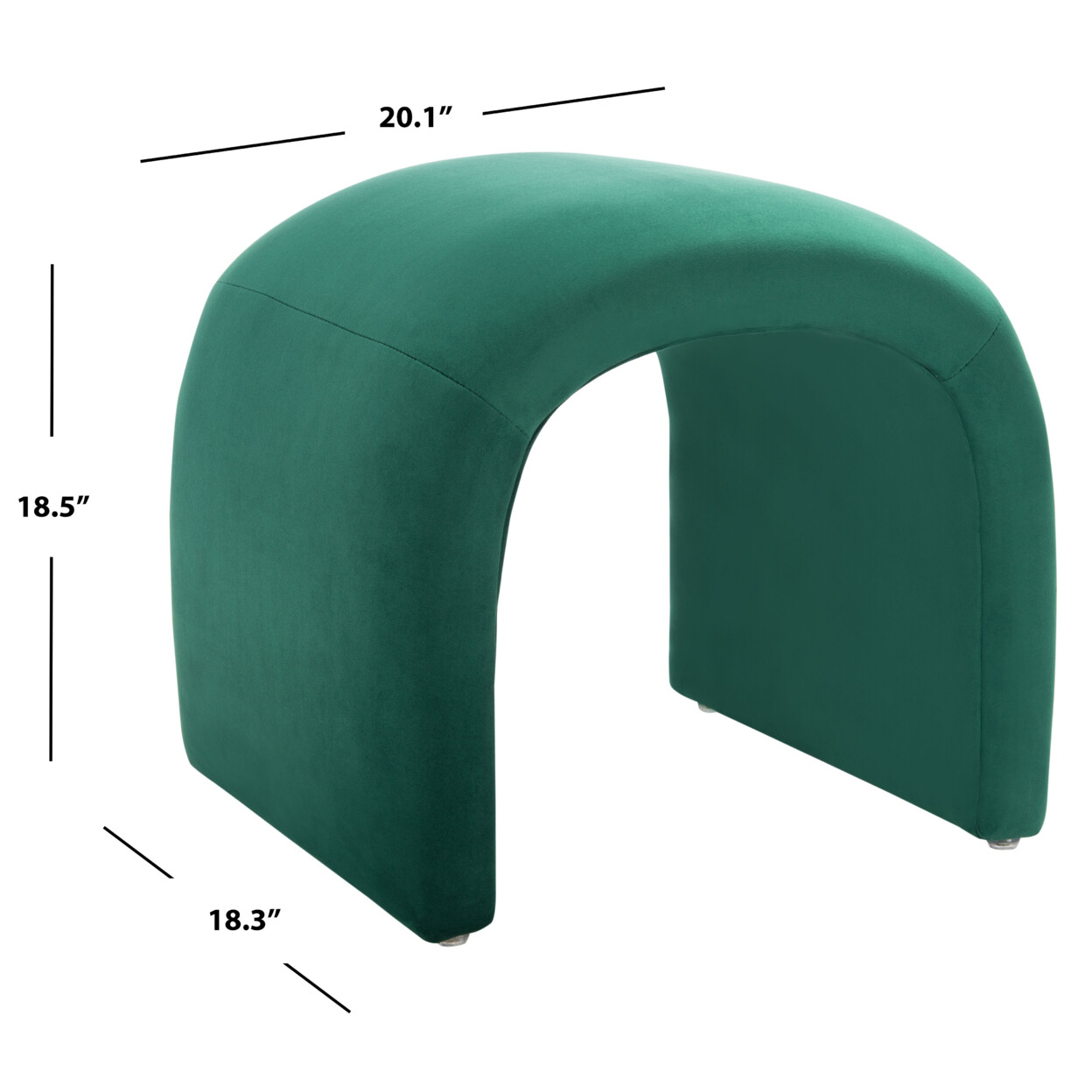 SAFAVIEH Kibo Ottoman | Emerald |