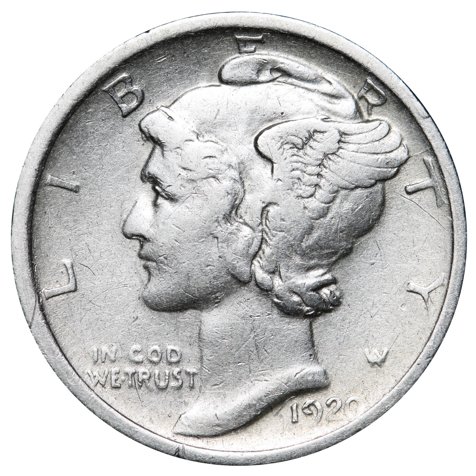 1920-S Mercury Dime XF/AU Nice Coin!