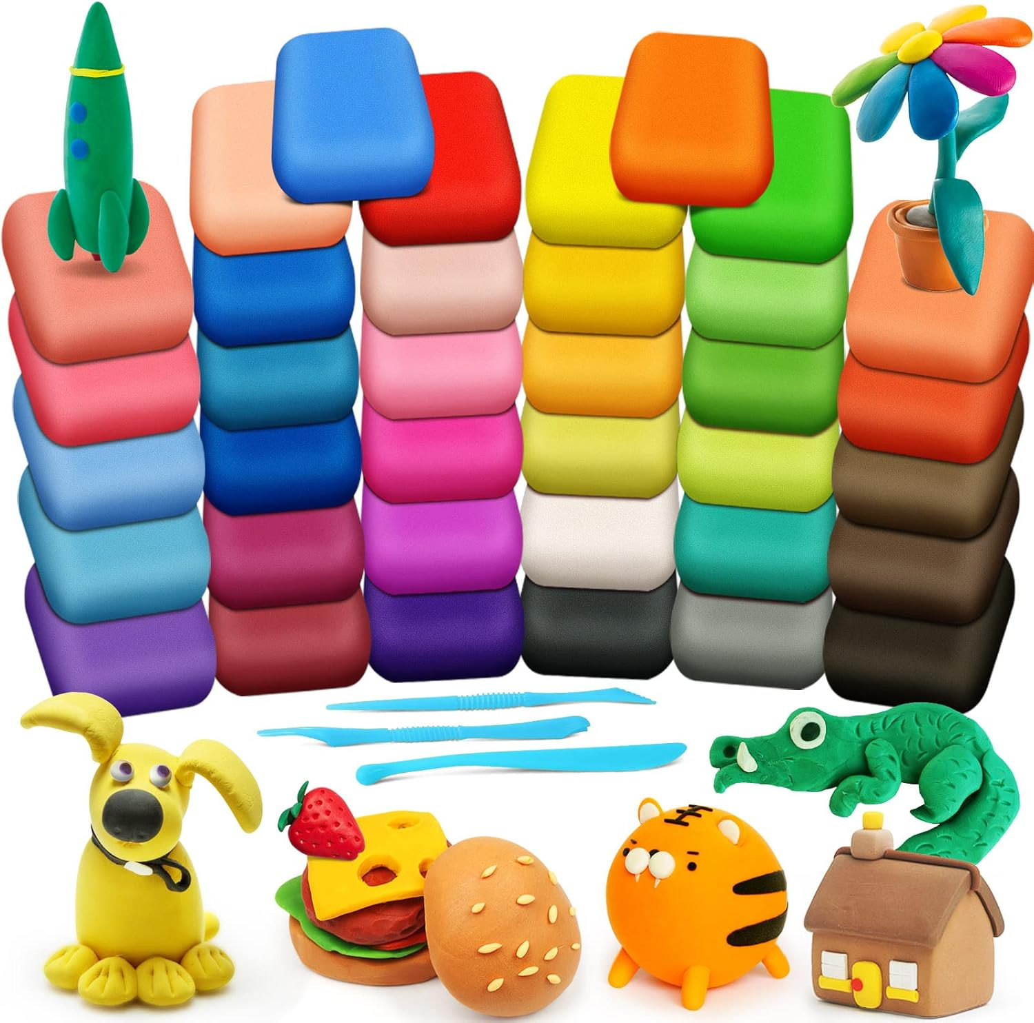 Magic Clay - Air Dry Clay 36 Colors, Modeling Clay for Kids with Tools, Soft & U