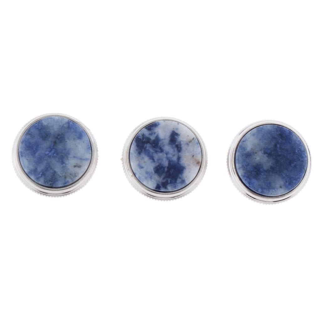 Liyafy 3Pcs Trumpet Valve Finger Buttons Musical Instruments Dark Blue Shell