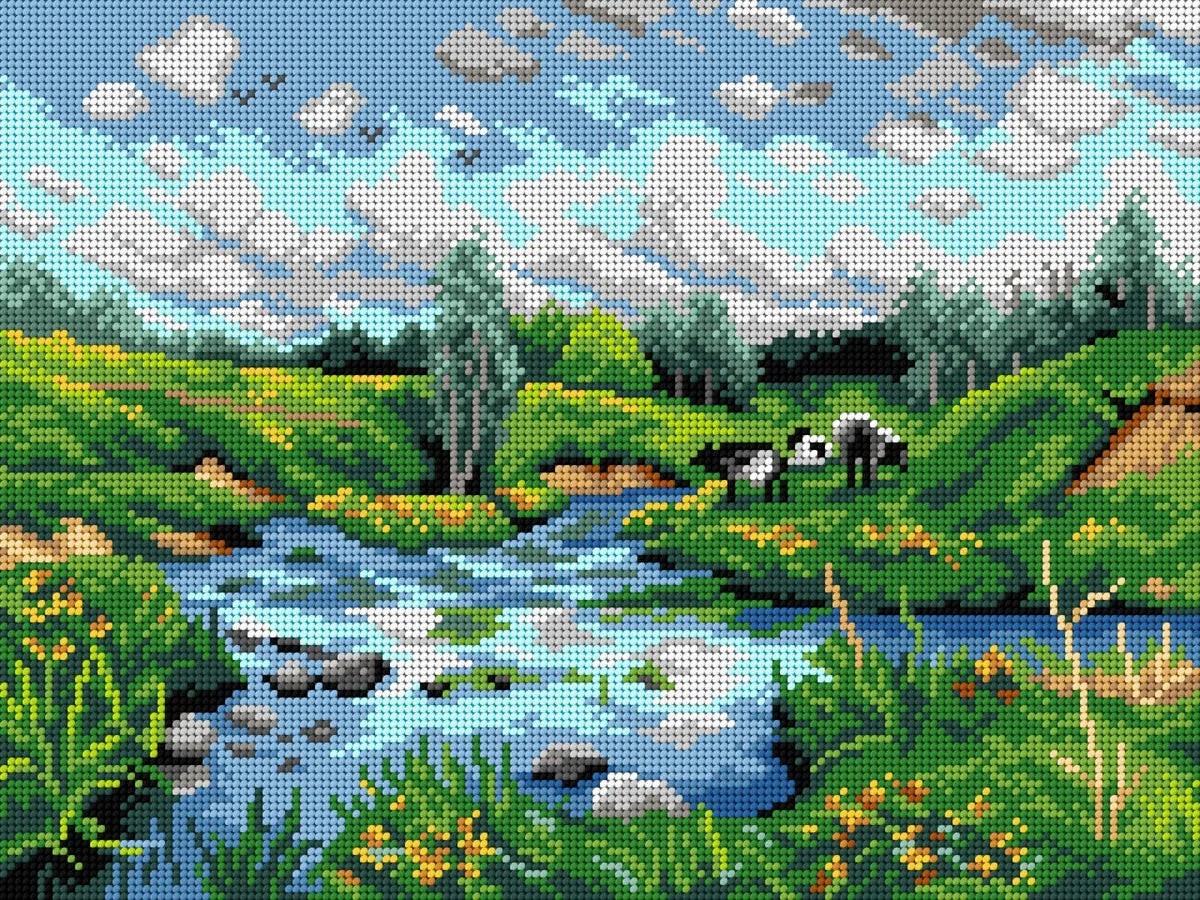 Orchidea Gobelin canvas for halfstitch without yarn after Peder Mork Monsted ...