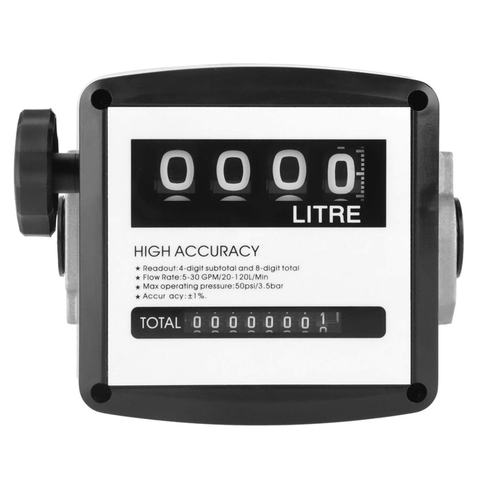 Mechanical Fuel Meter, 1% 1 Inch 4 Digital Gas Meter Counter