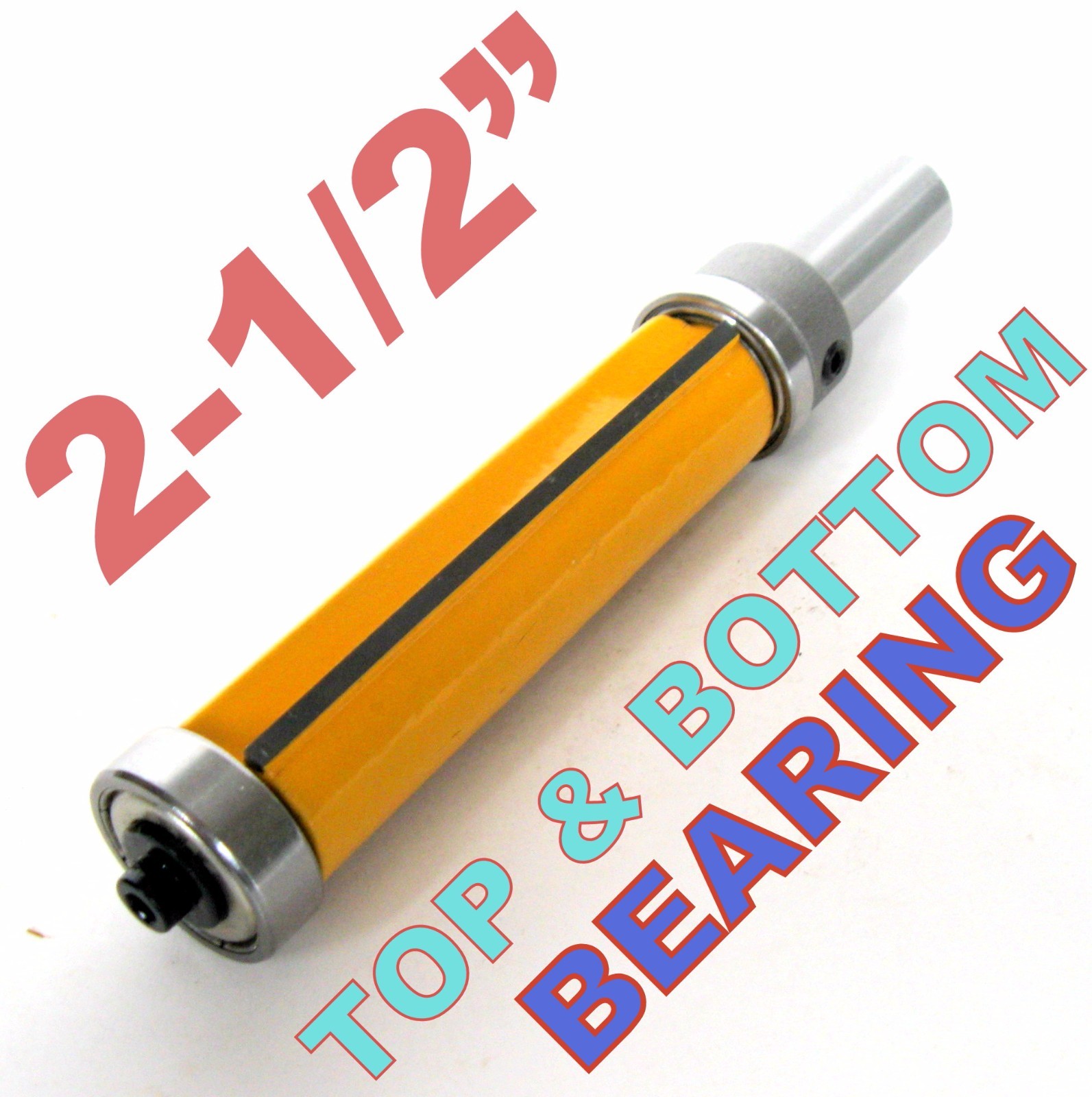 1pc 1/2 SH 2-1/2" Extra Long Trim Pattern Top&Bottom Bearings Router Bit S