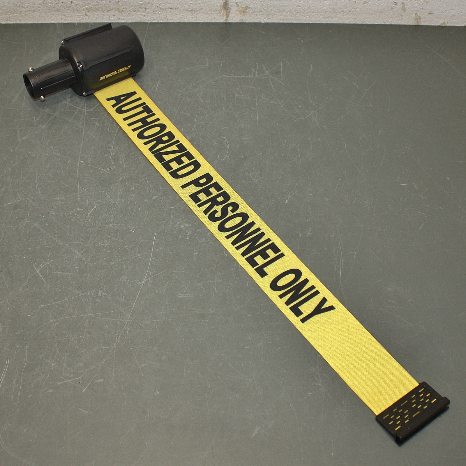 Banner Stakes "AUTHORIZED PERSONNEL ONLY" Retractable Belt Barrier PL4032, 15ft