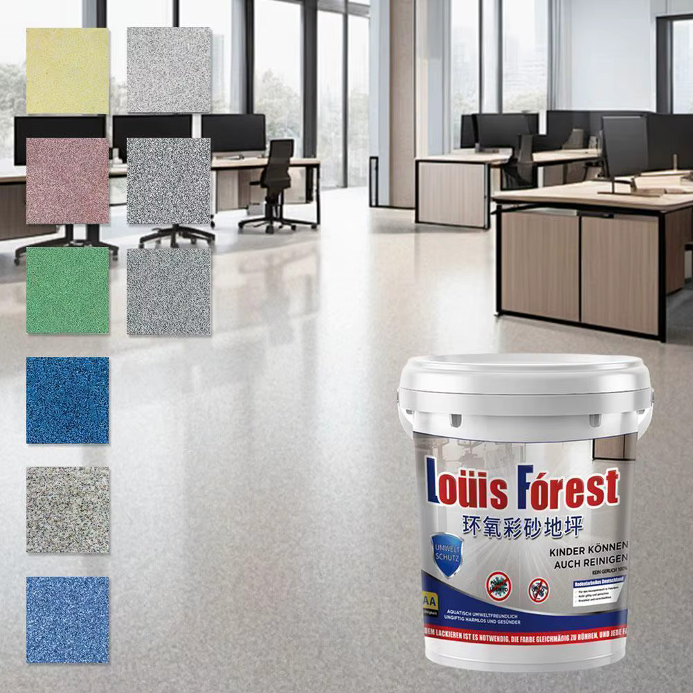 Louis Forest Epoxy Floor Paint, High-Gloss Marble Finish, Waterproof, Water-Base