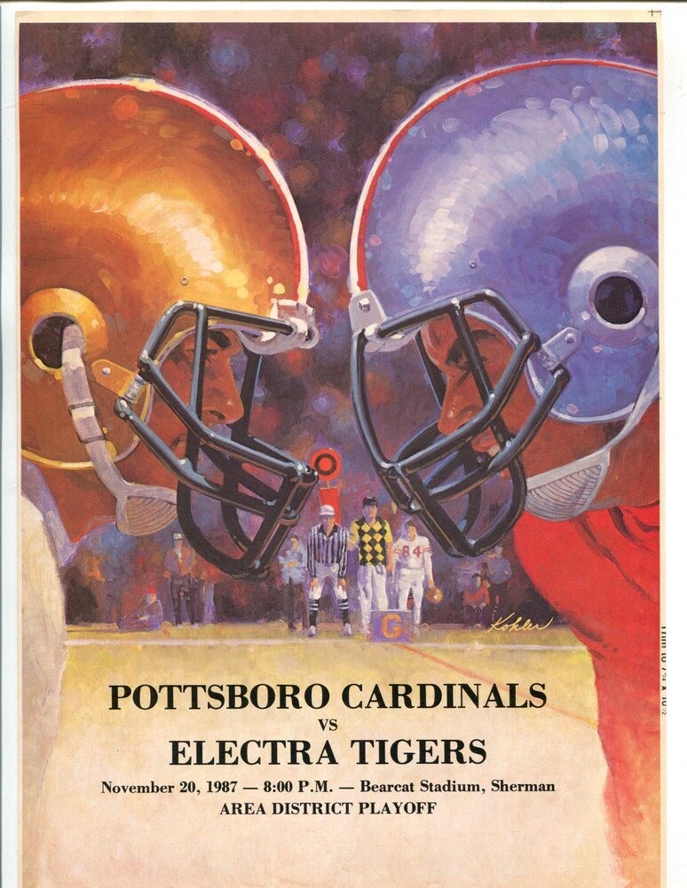 1987 Texas High School Football Program Pottsboro v Electra Tigers 49611