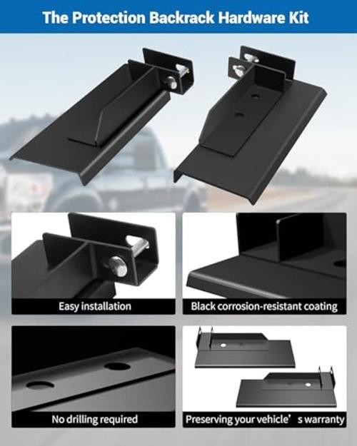 30221 Heavy-Duty Protection Backrack Hardware Kit, No-Drill Installation |