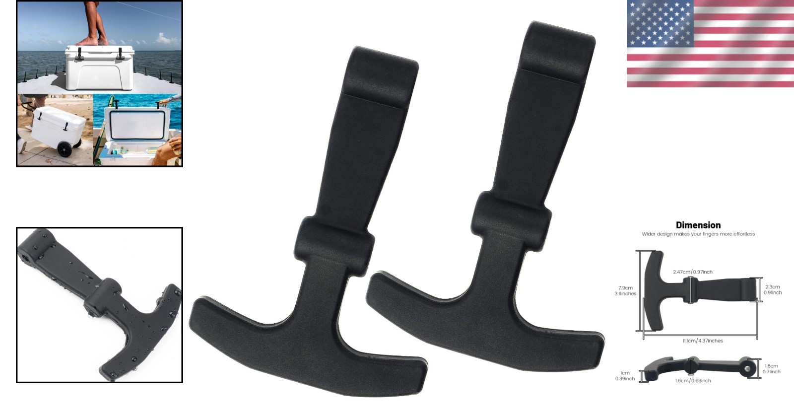 2 Pack Replacement Lid Latches for Yeti Coolers - Durable Rubber Design