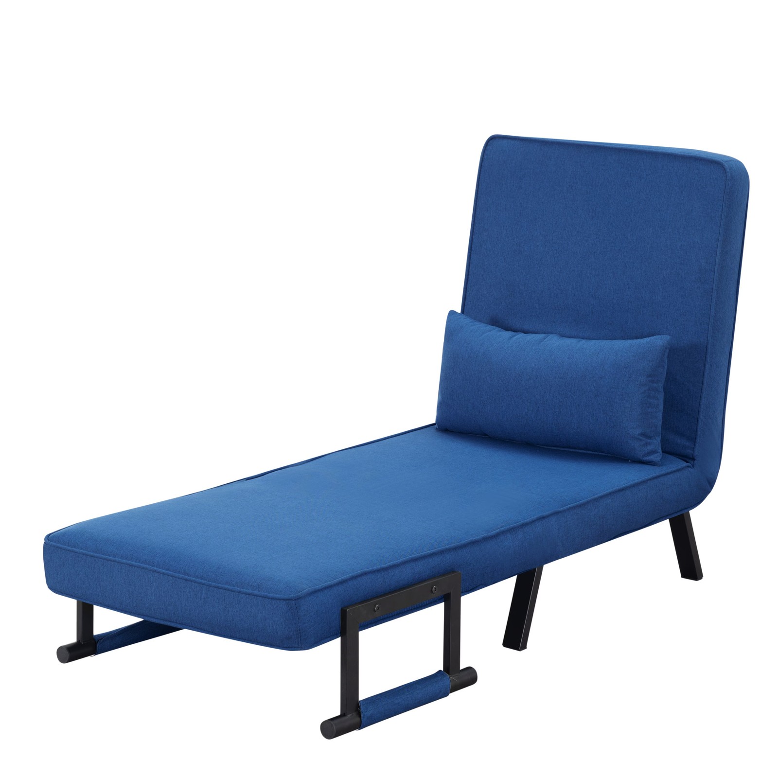 26" 4-in-1 Convertible Sofa Bed Folding Arm Chair Lounge 5 Position Metal Frame