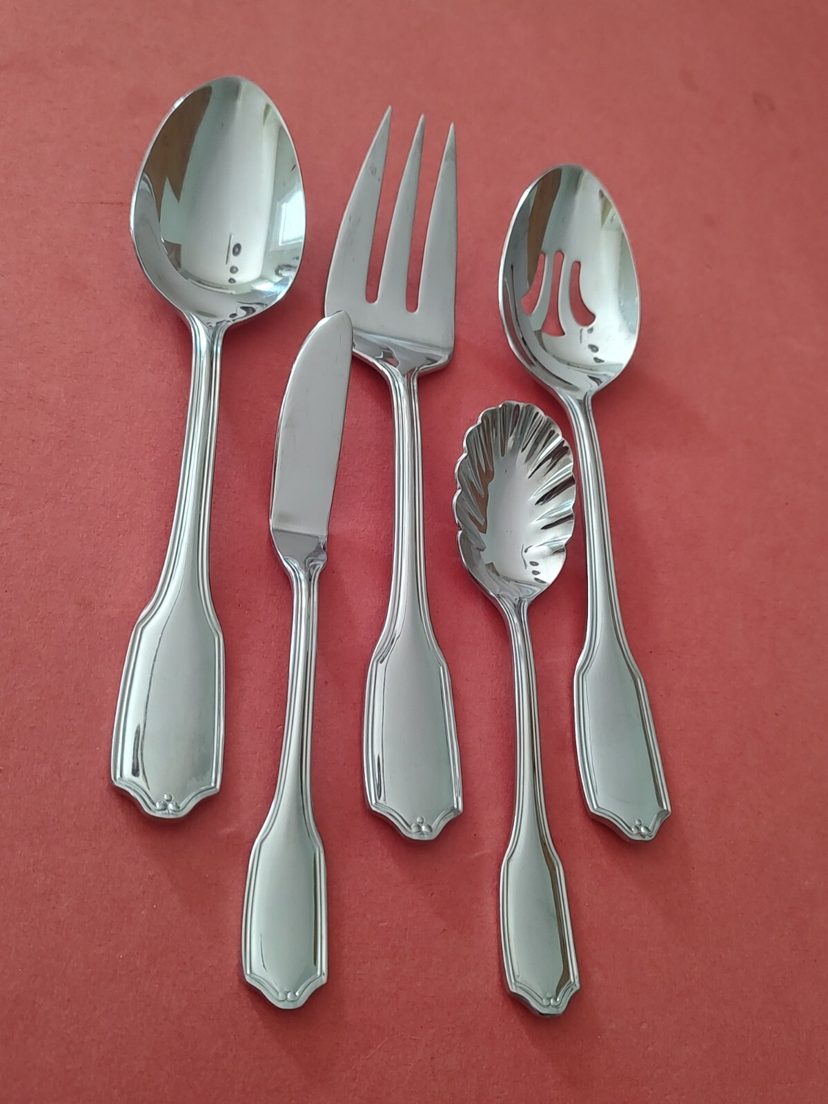 5pc Reed & Barton NELSON Serving Fork Spoons Sugar Butter Knife Stainless