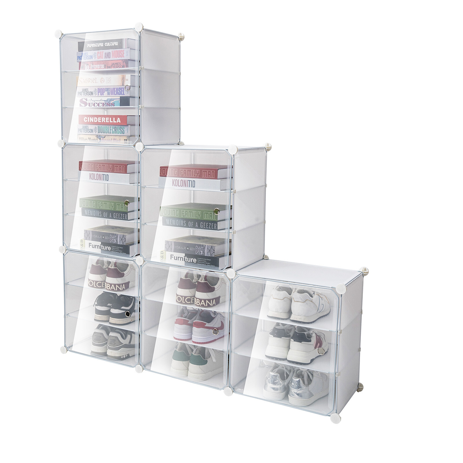 12-Tier Shoe Rack Organizer Stackable Closet 36 Pairs Shoes Box Storage Cabinet