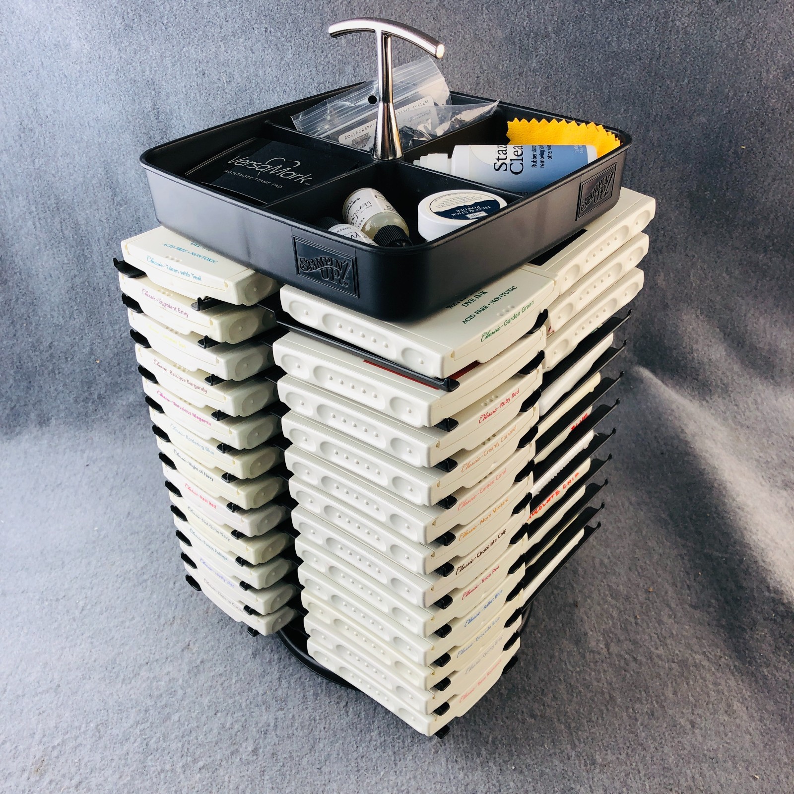 Stampin Up 48 Ink Pads LOT Caddy Holder Carousel Classic Art Crafting + Extras