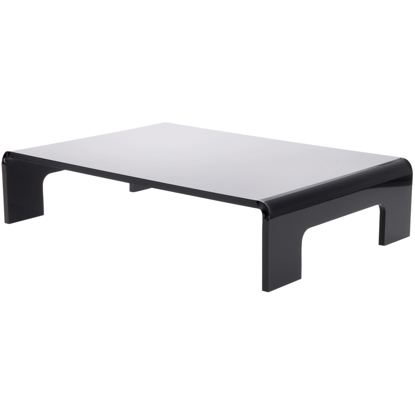 Plymor Black Acrylic Display Riser with Tray Handles, 4" H x 18" W x 12" D