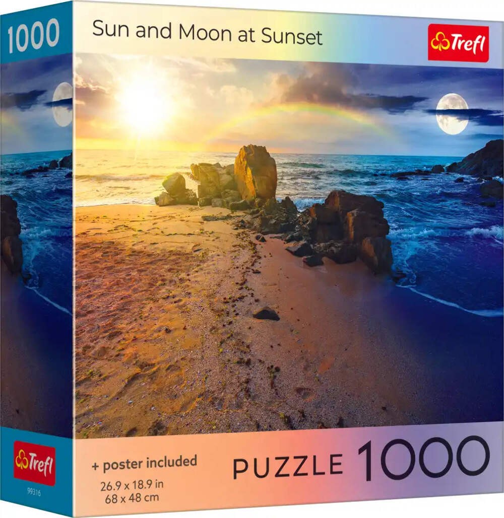 Trefl 1000 Piece Puzzle - Sun and Moon at Sunset