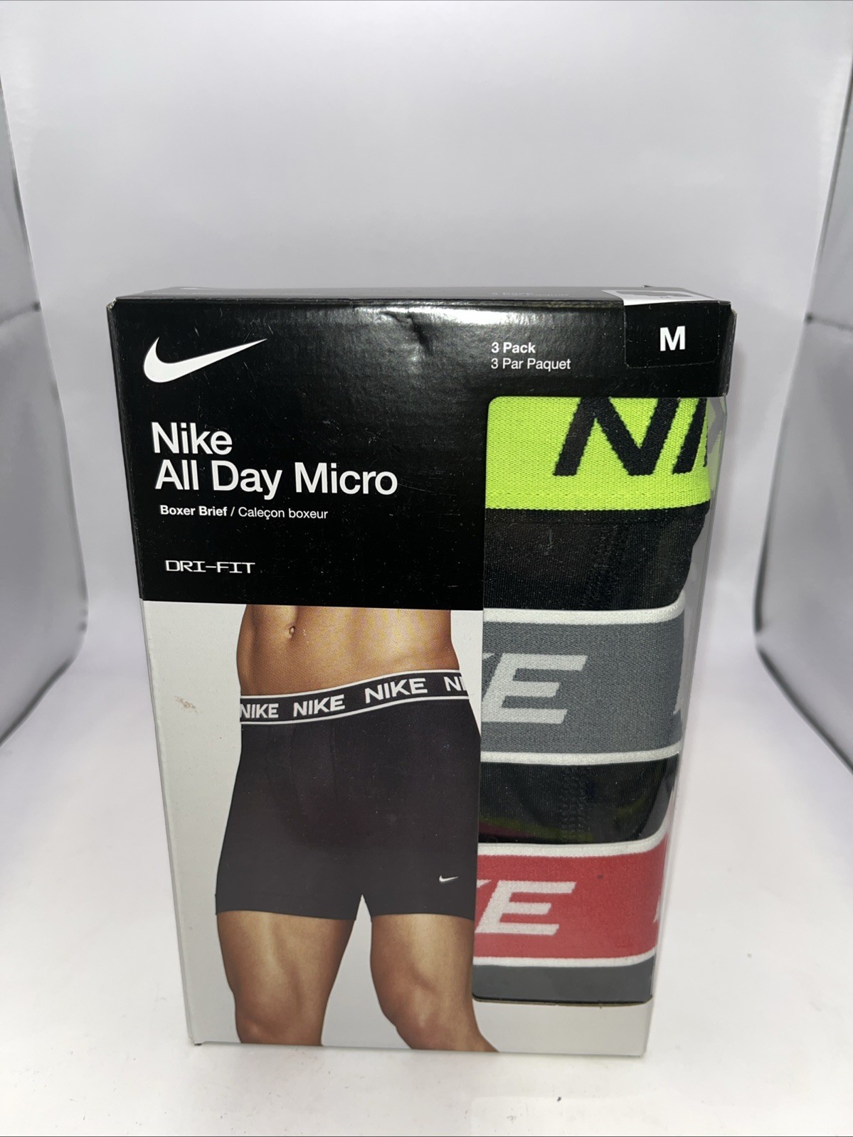 Nike Men's All Day Micro Stretch Boxer Brief Underwear (3-Pack) Size M