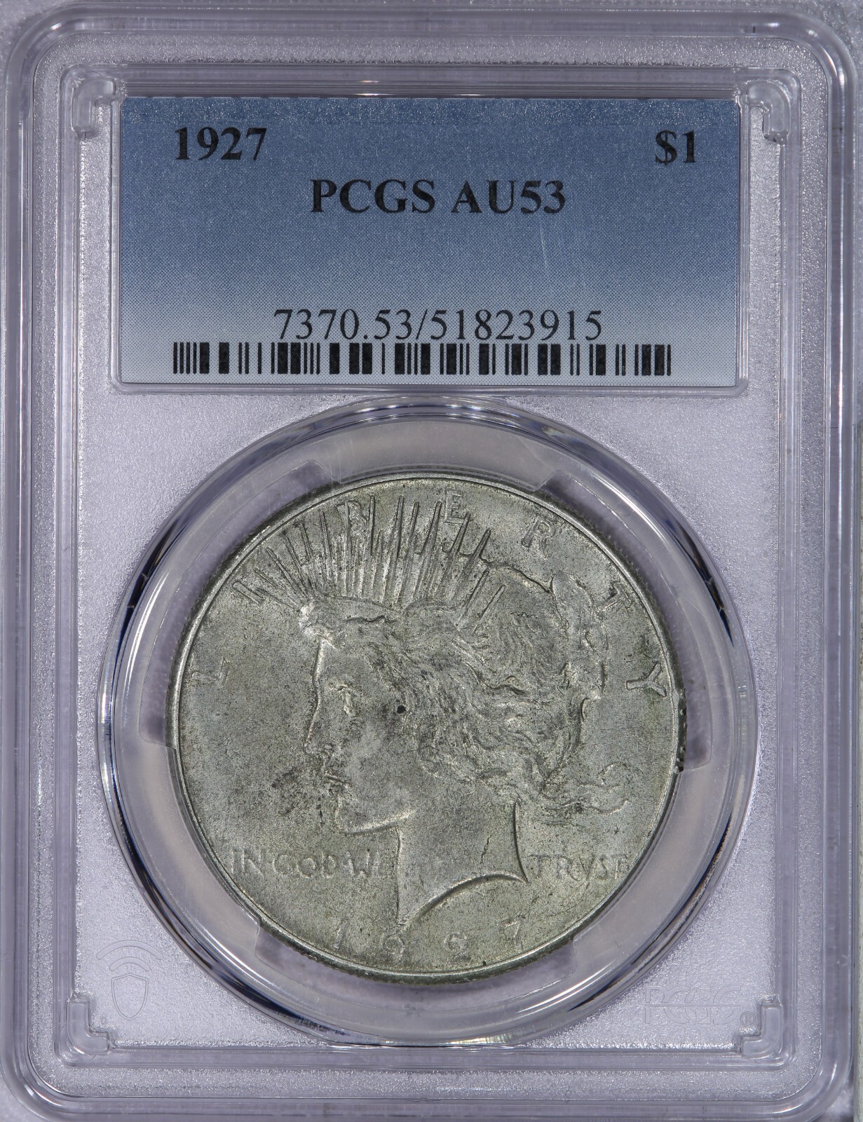 1927 Peace Dollar $1 PCGS AU53