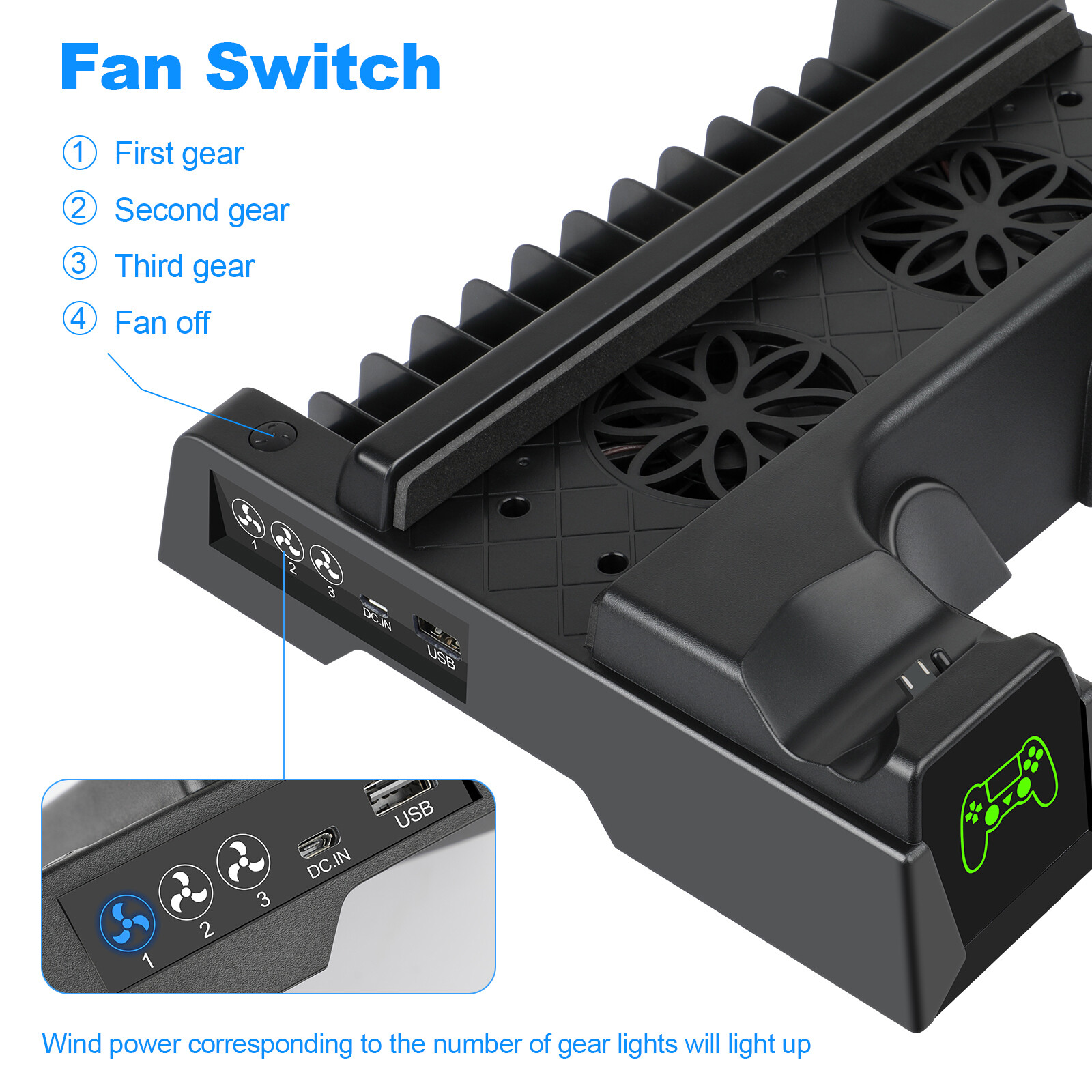 Wireless Dual Controller Charger Dock Station for PS4/Slim/Pro