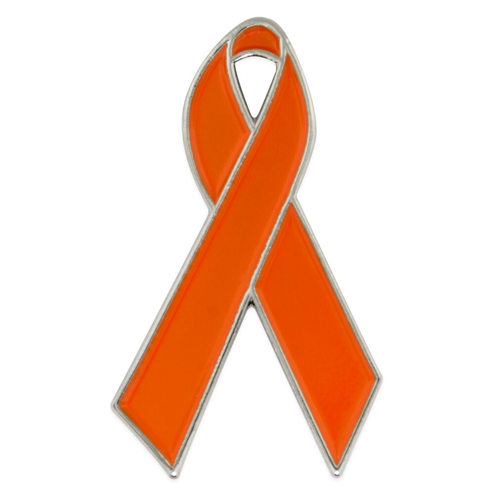 PinMart's Orange Awareness Ribbon Enamel Lapel Pin