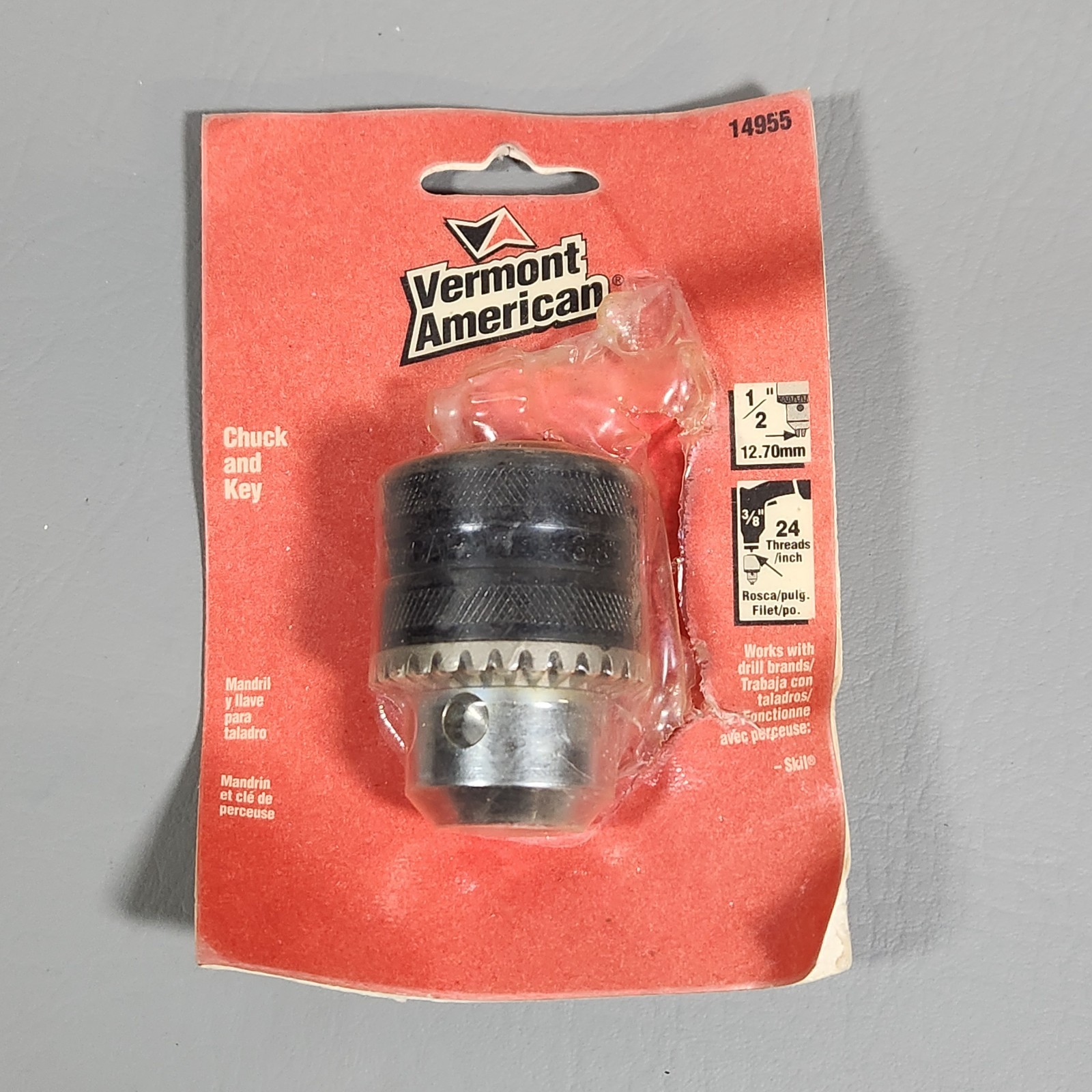 Vermont American 14955 Keyed Drill Chuck Missing Key 1/2" Replacement Tool Part