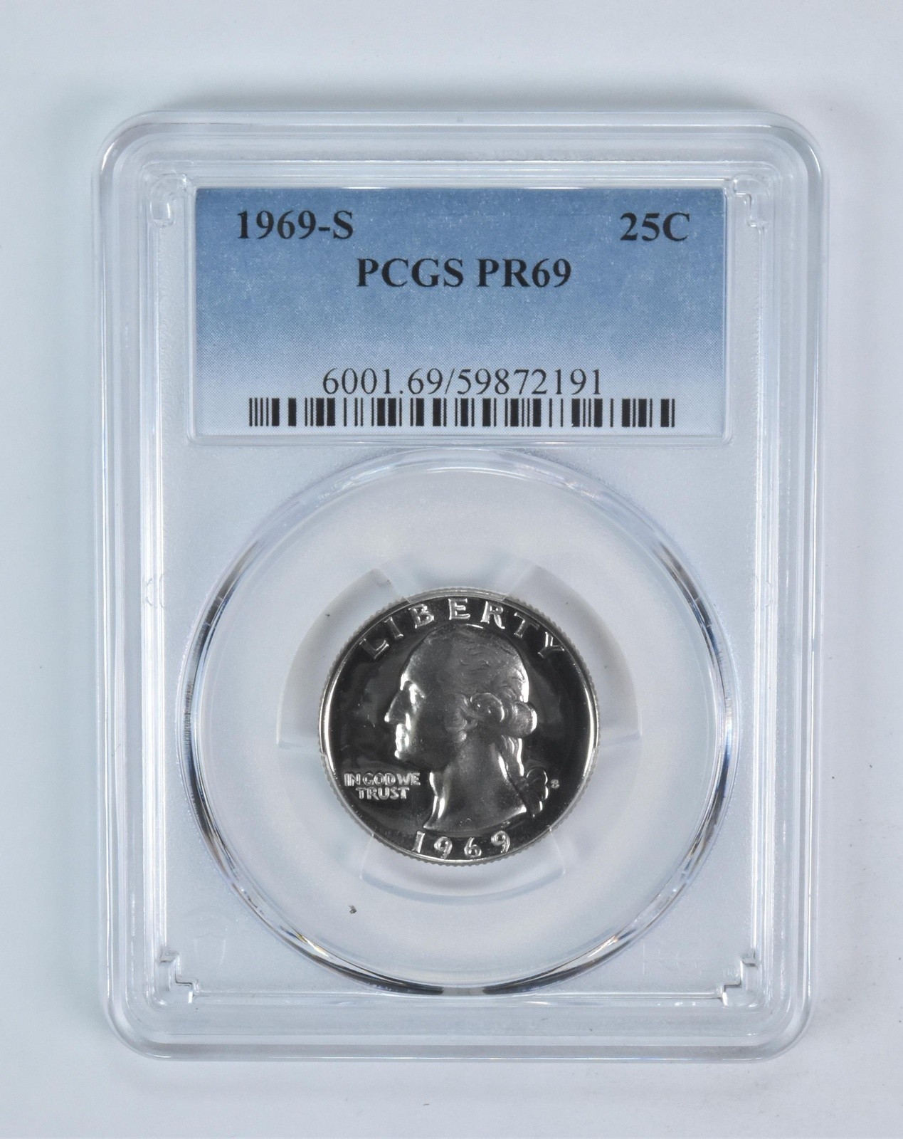 1969-S Washington Quarter PR69 PCGS Blue Label