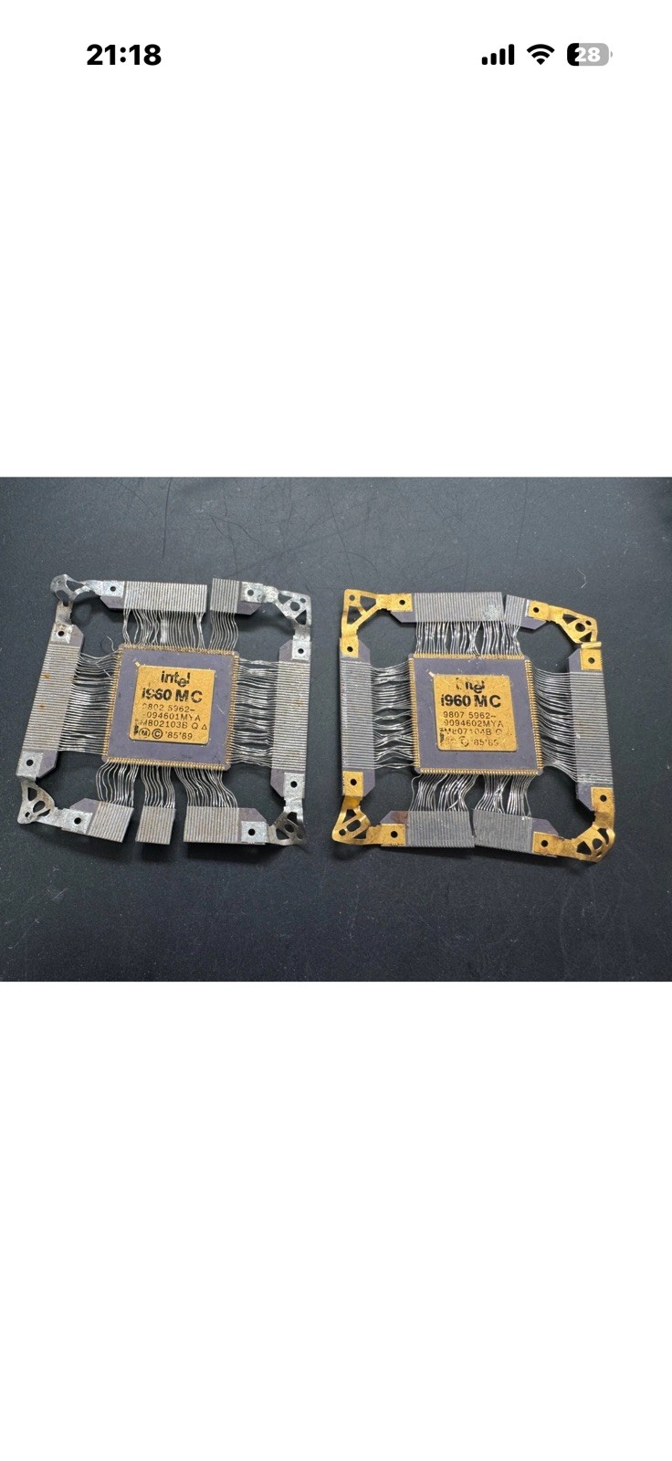Pair of Vintage Intel i960MC Military Gold CPU For Retro CPU Collection or Scrap