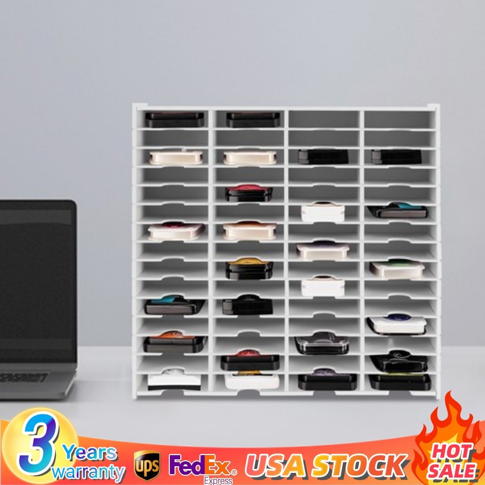 Ink Pad Storage Rack 60 Grids Inkpad Storage Box White Stamp Pad Organizer Rack