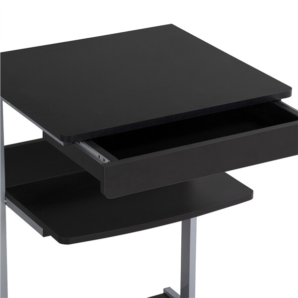 Small Spaces Rolling Computer Desk Corner Laptop Work Desk Printer Table Storage