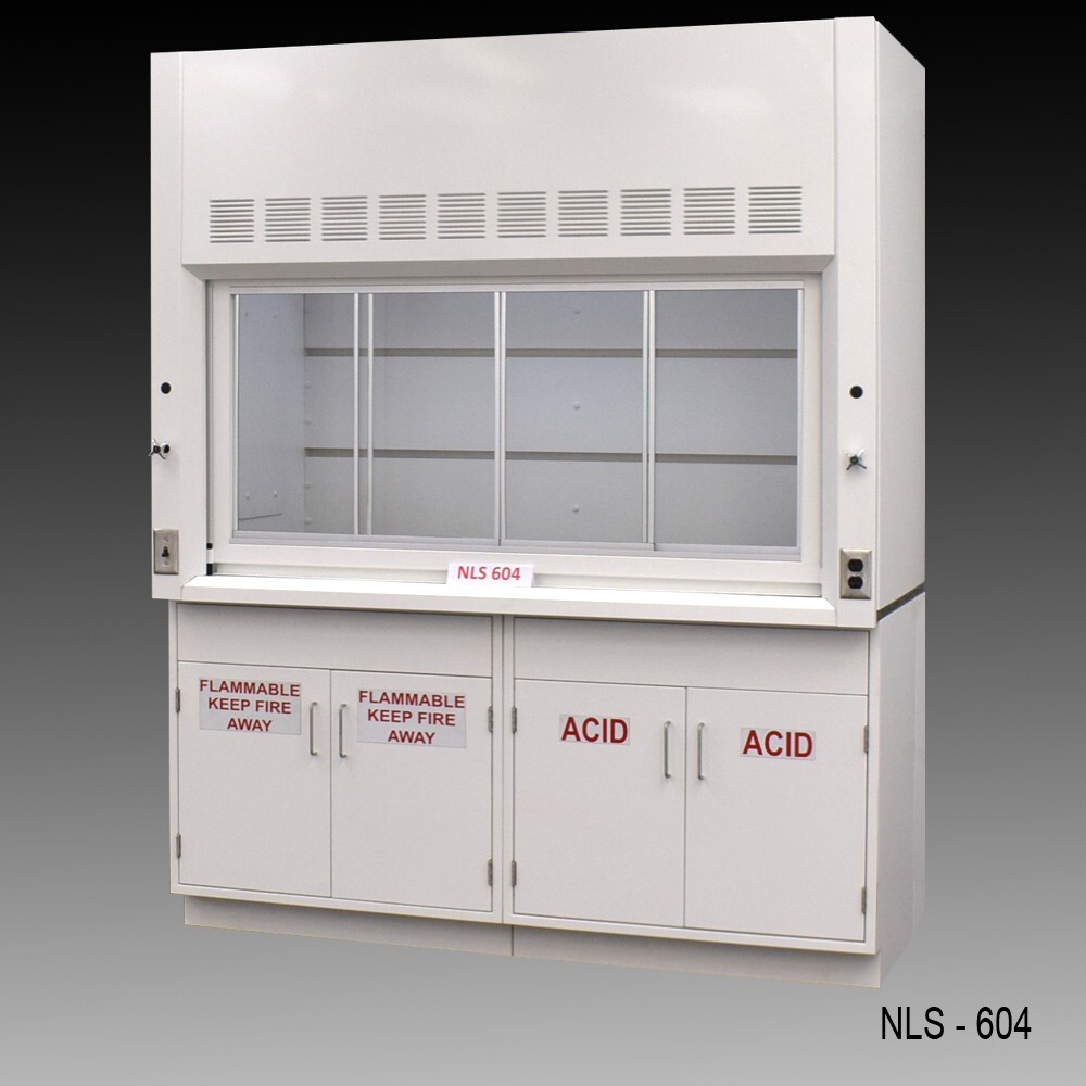 6' Chemical Fume Hood w/ Acid & Flammable Cabinets / Fast Shipping  / E1-310