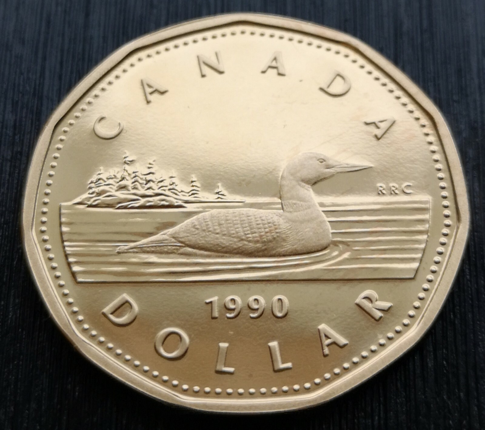 ***  CANADA  LOONIE  1990  ***  PROOF  ULTRA   HEAVY  CAMEO  ***