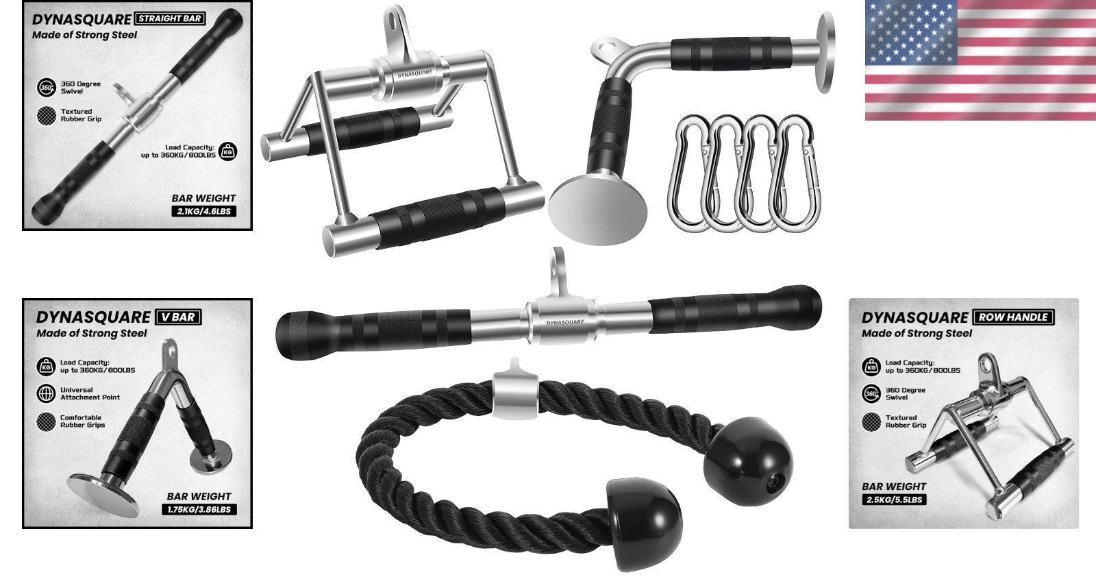 Tricep Press Down Cable Machine Attachment - Ultimate Home Gym Accessory