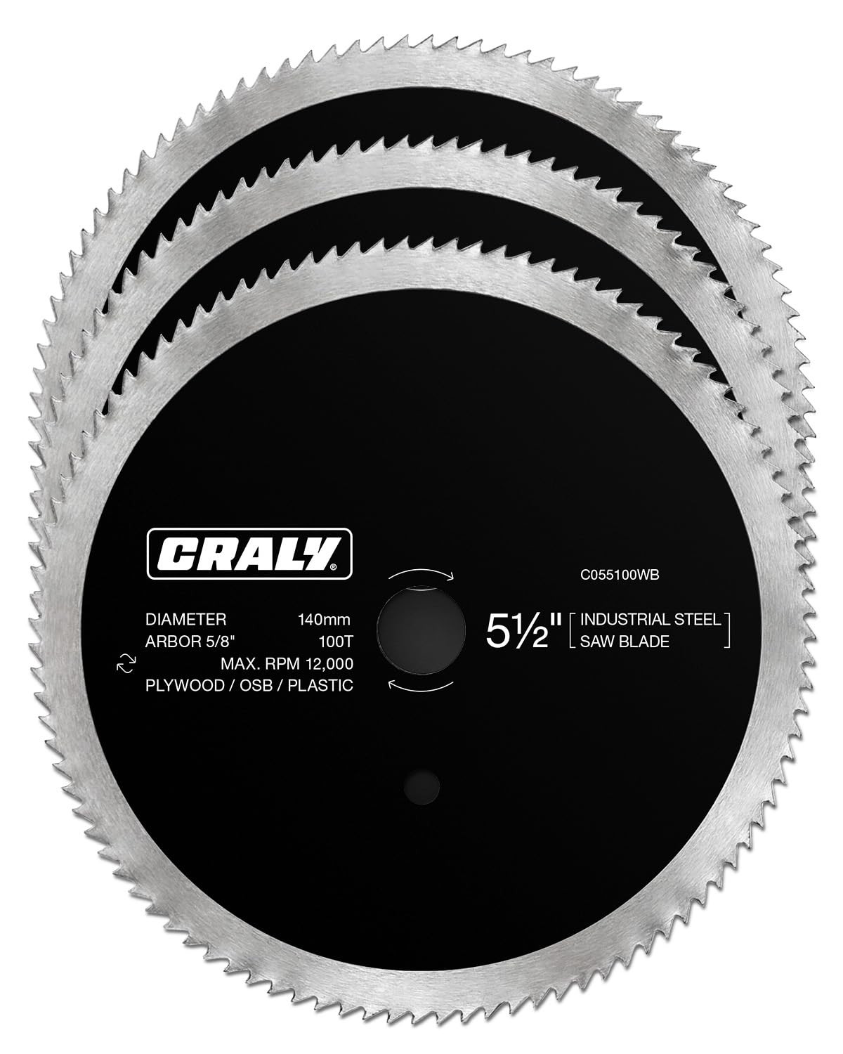 5-1/2 Inch 100 Teeth Circular Saw Blade, 5/8 Inch Arbor, Thin Kerf, for Cutting