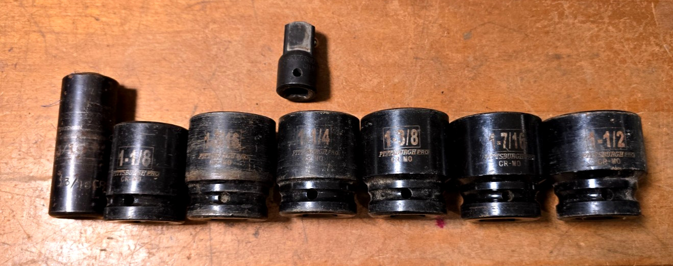 Pittsburgh Pro 8pc 3/4" Dr SAE Impact Socket Set