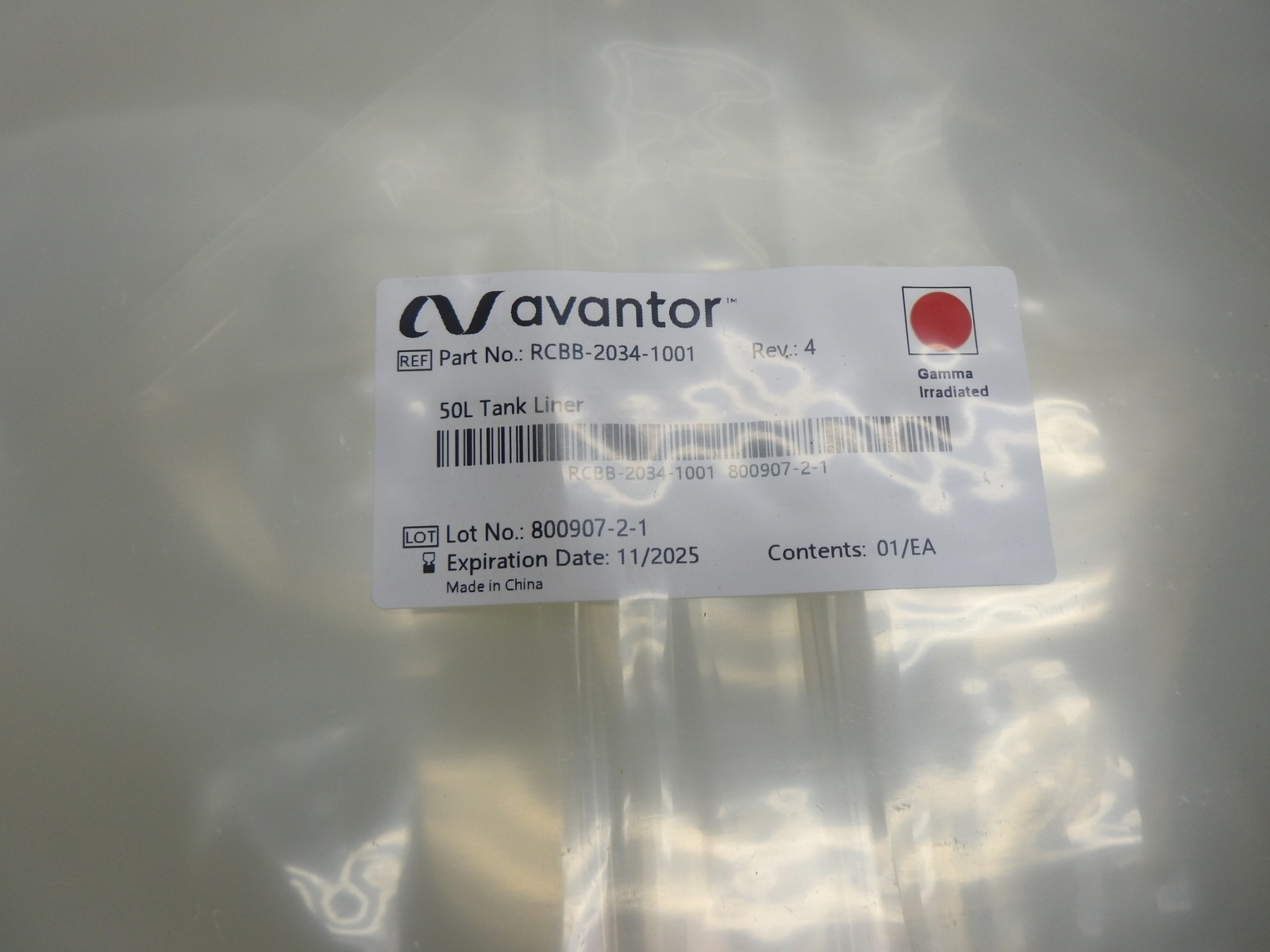 Avantor 50L Tank Liner 10/pcs (EXP 11/2025) RCBB-2034-1001 - NEW!