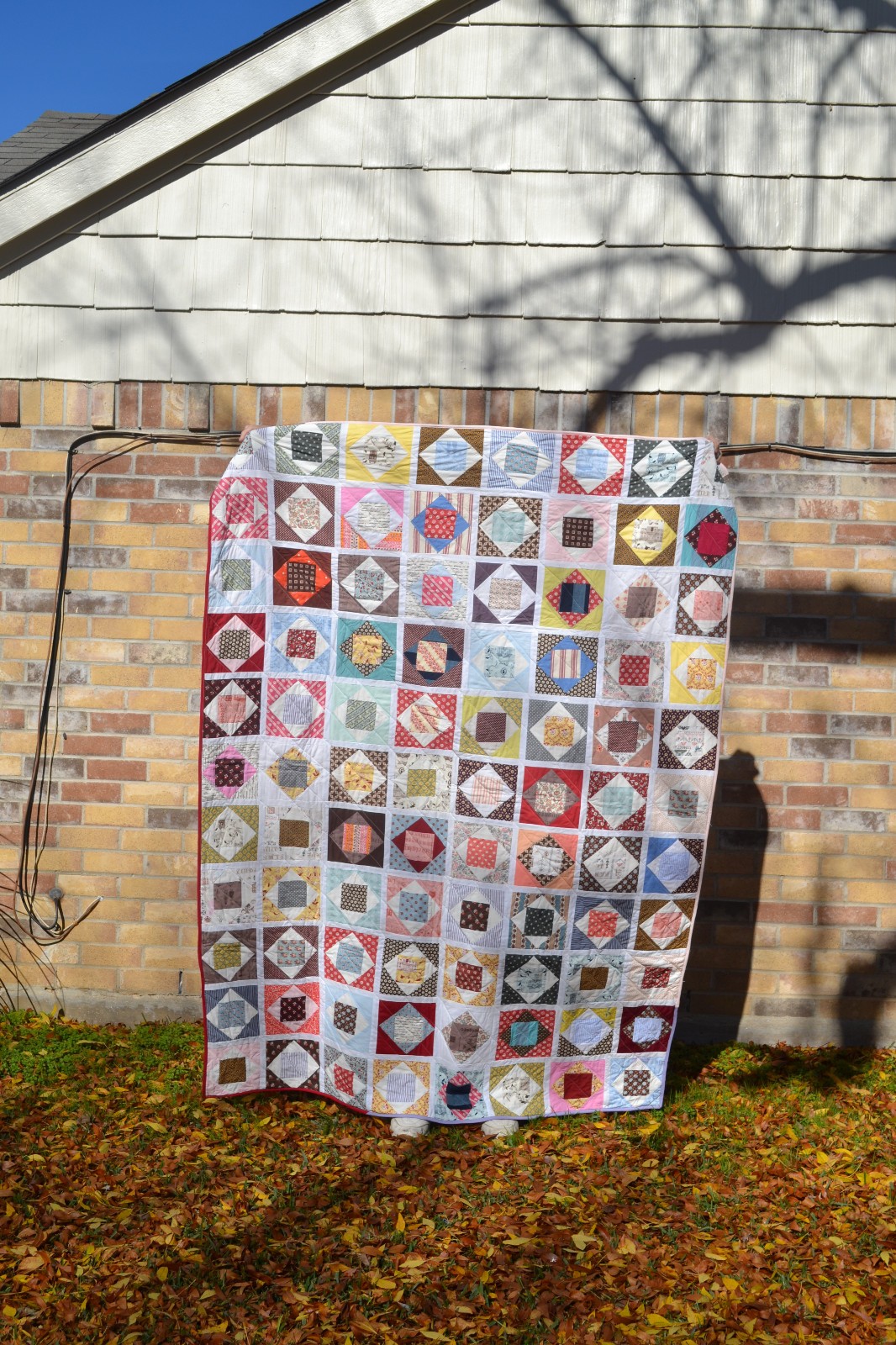 Riley Blake Pride and Prejudice fabric quilt, an economy block pattern