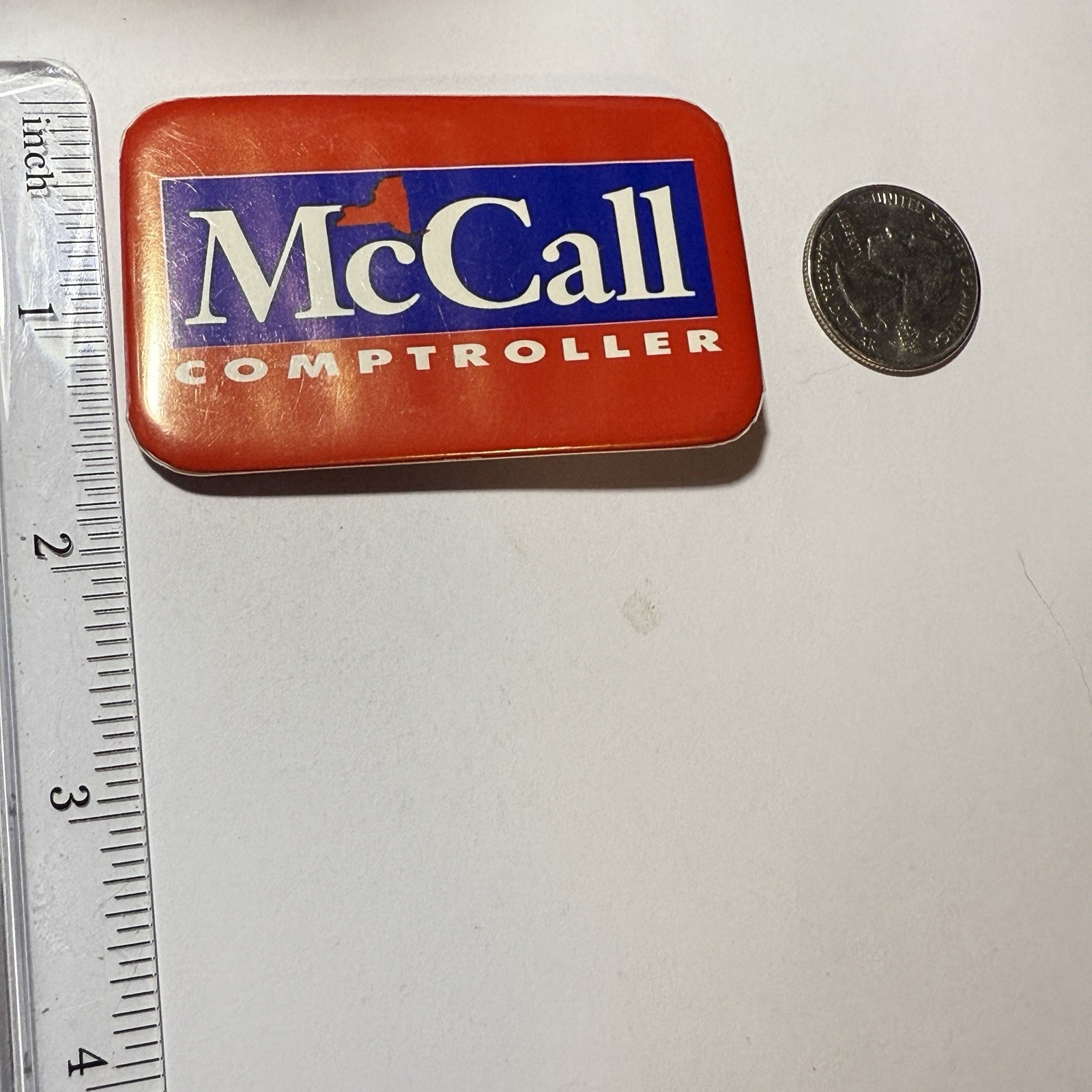 H. Carl McCall Pinback Button New York State Comptroller c1990’s