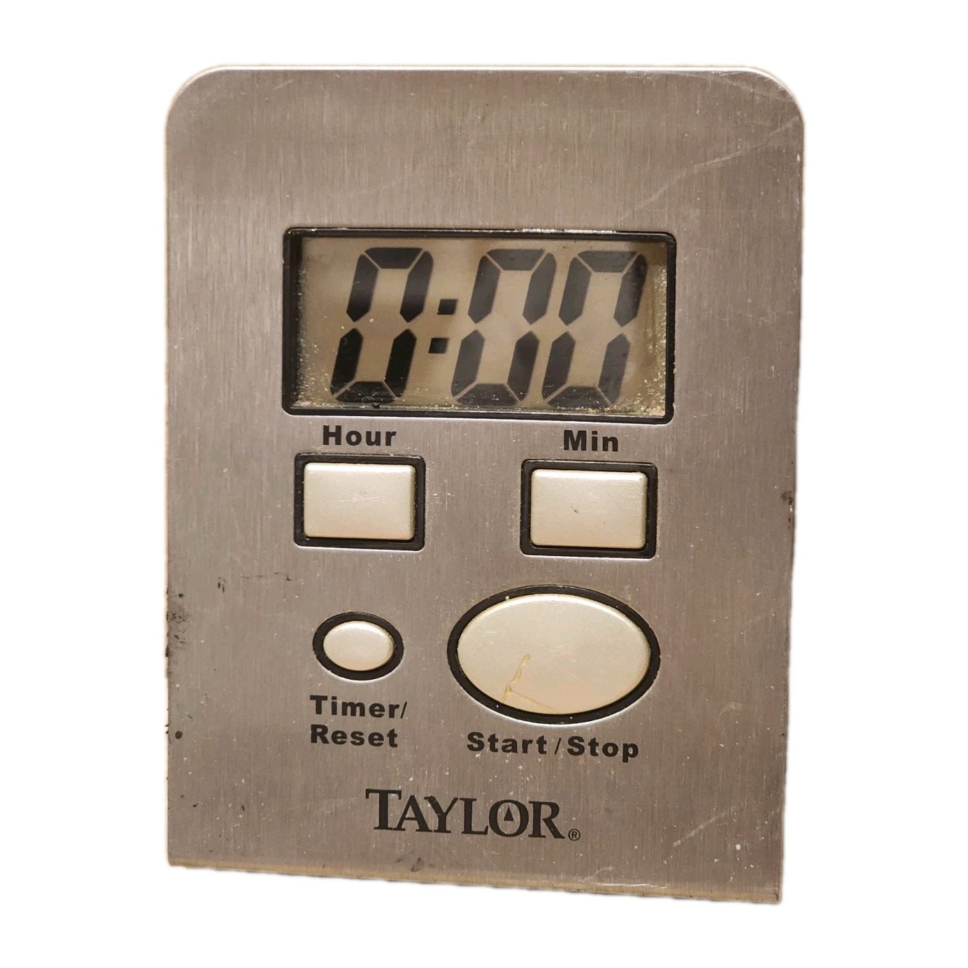 Tylor 5851 Digital Kitchen Cooking Timer Stainless Steel Large Buttons w/Clock